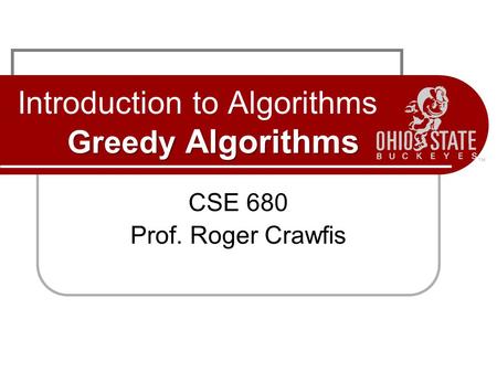 Introduction to Algorithms Greedy Algorithms