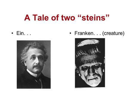 A Tale of two “steins” Ein...Franken... (creature)