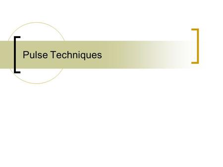 Pulse Techniques. Off-Resonance Effects Initial magnetization along z x-pulse (  = 0) On-resonance: M z -> -M y Off-resonance: phase 