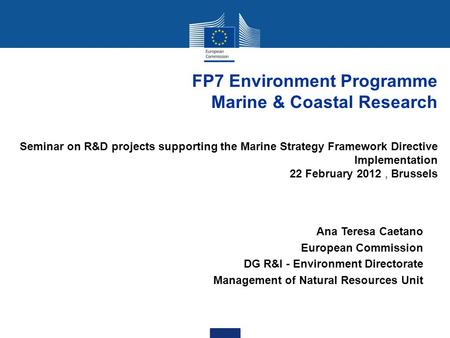 FP7 Environment Programme Marine & Coastal Research