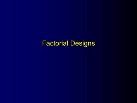 Factorial Designs. Time in Instruction 1 hour per week 4 hours per week SettingIn-classPull-out A Simple Example RX 11 O RX 12 O RX 21 O RX 22 O Factor.