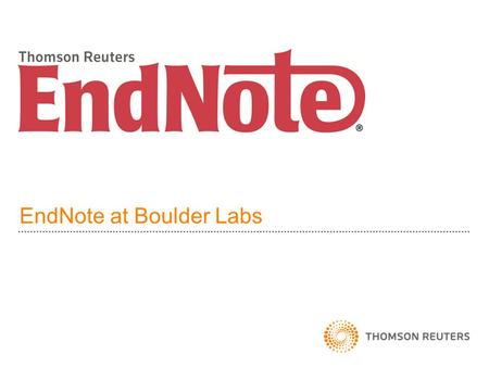 EndNote at Boulder Labs. EndNote Overview EndNote is a bibliographic database manager. Build a library of references Cite references in Word, OpenOffice.