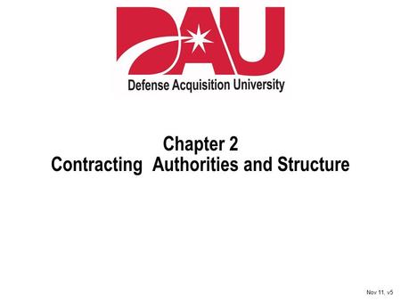 Chapter 2 Contracting Authorities and Structure