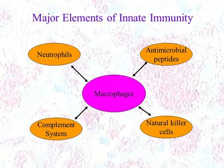 Major Elements of Innate Immunity