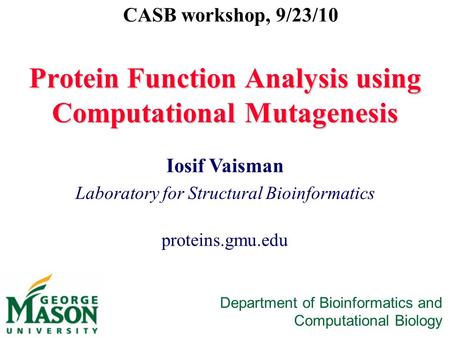 Protein Function Analysis using Computational Mutagenesis