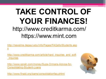 https://www.mint.com TAKE CONTROL OF YOUR FINANCES!  x