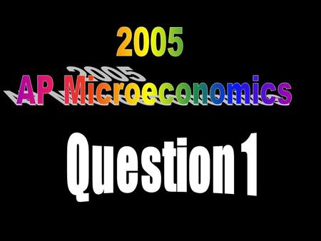 2005 AP Microeconomics Question 1.