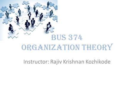 BUS 374 Organization Theory