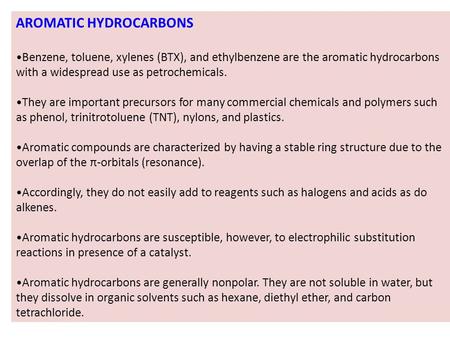 AROMATIC HYDROCARBONS