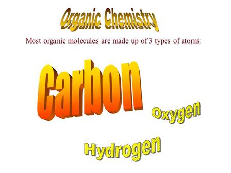 Organic Chemistry Carbon Oxygen Hydrogen