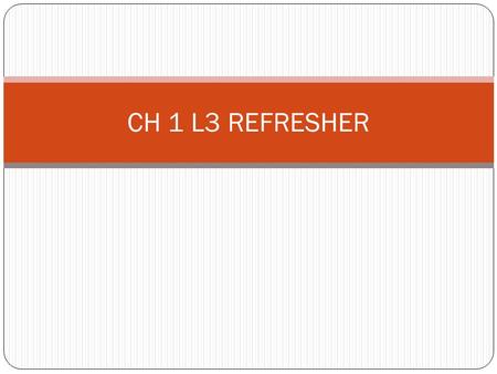 CH 1 L3 REFRESHER. A custom is defined as ? An Unwritten law passed from one society to another.