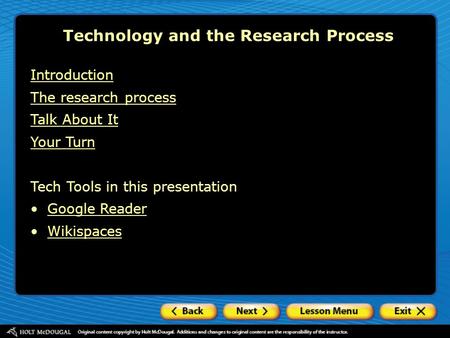 Technology and the Research Process