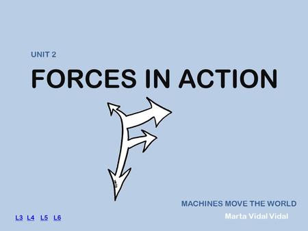 FORCES IN ACTION MACHINES MOVE THE WORLD UNIT 2 Marta Vidal Vidal L3L3 L4 L5 L6L4L5L6.