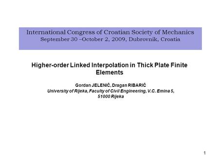 Higher-order Linked Interpolation in Thick Plate Finite Elements
