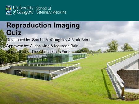 Reproduction Imaging Quiz Developed by: Sorcha McCaughley & Mark Brims Approved by: Alison King & Maureen Bain Supported by: The Chancellor’s Fund.