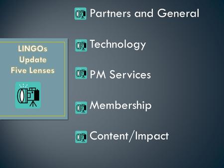 Partners and General Technology PM Services Membership Content/Impact.