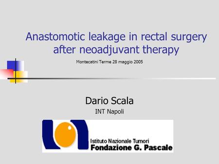 Anastomotic leakage in rectal surgery after neoadjuvant therapy