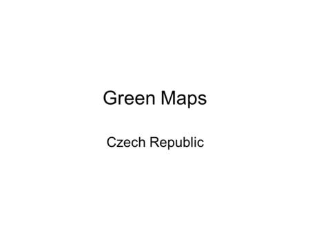 Green Maps Czech Republic.