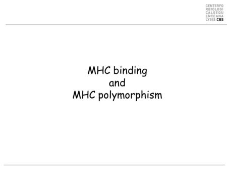 MHC binding and MHC polymorphism. MHC-I molecules present peptides on the surface of most cells.