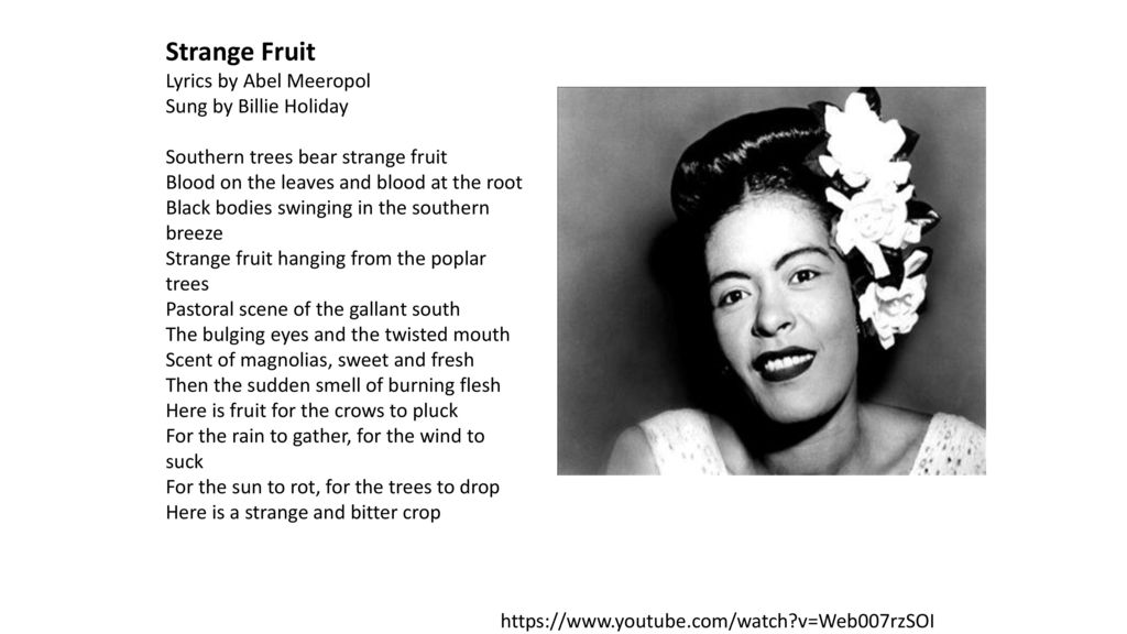 Image result for strange fruit lyrics