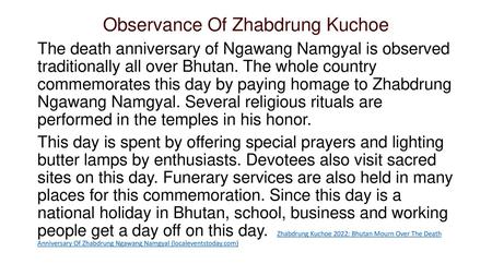 Observance Of Zhabdrung Kuchoe