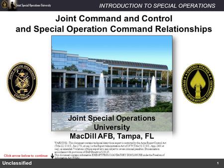 Joint Command and Control and Special Operation Command Relationships