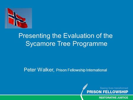 Peter Walker, Prison Fellowship International Presenting the Evaluation of the Sycamore Tree Programme.
