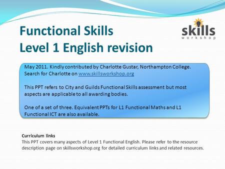 Functional Skills Level 1 English revision