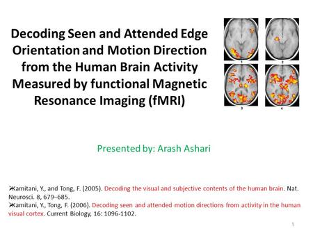 Decoding Seen and Attended Edge Orientation and Motion Direction from the Human Brain Activity Measured by functional Magnetic Resonance Imaging (fMRI)