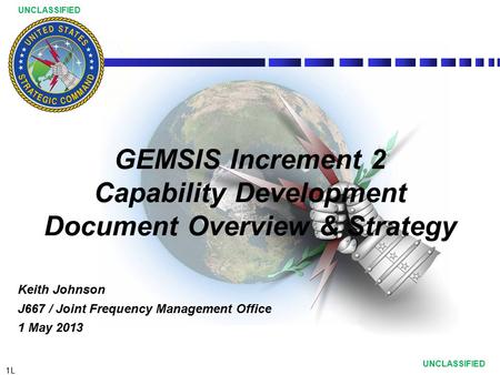 GEMSIS Increment 2 Capability Development Document Overview & Strategy