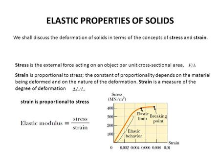 ELASTIC PROPERTIES OF SOLIDS