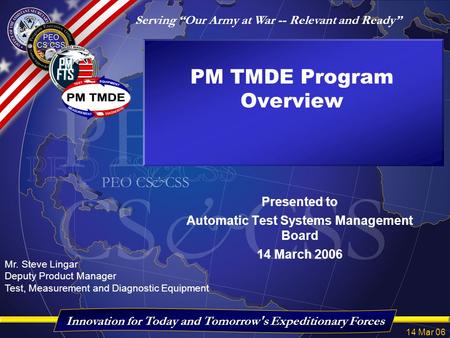 PM TMDE Program Overview