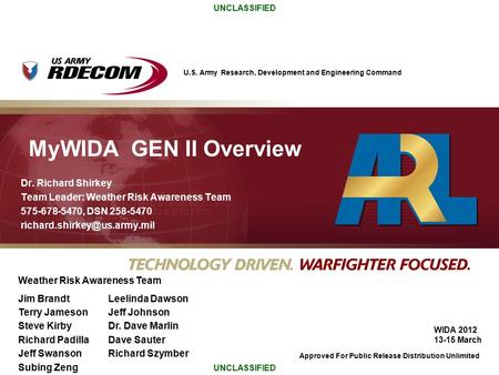 MyWIDA GEN II Overview Dr. Richard Shirkey