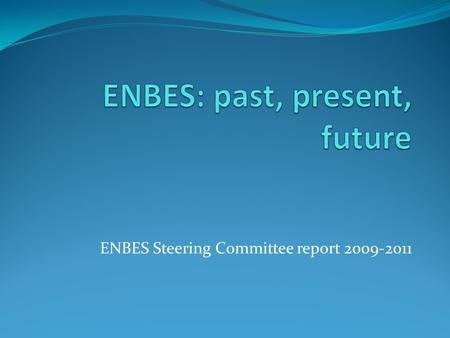 ENBES Steering Committee report 2009-2011. Past Initiated in 2008 i. create network of European researchers and practitioners in establishment statistics.
