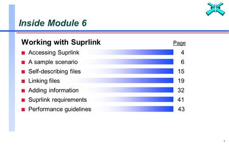 1 Working with Suprlink Page n Accessing Suprlink4 n A sample scenario6 n Self-describing files15 n Linking files19 n Adding information32 n Suprlink requirements41.