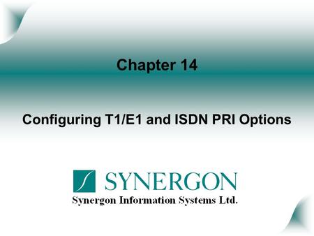 Configuring T1/E1 and ISDN PRI Options