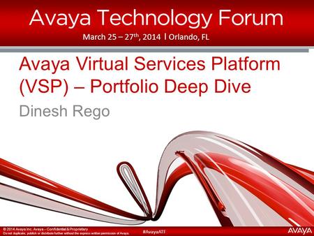 Avaya Virtual Services Platform (VSP) – Portfolio Deep Dive
