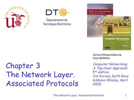 The Network Layer. Associated Protocols1 Chapter 3 The Network Layer. Associated Protocols Some of these slides are copyrighted by: Computer Networking:
