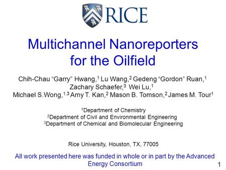 Multichannel Nanoreporters for the Oilfield