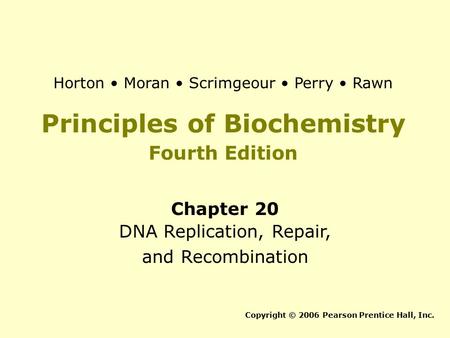 Principles of Biochemistry