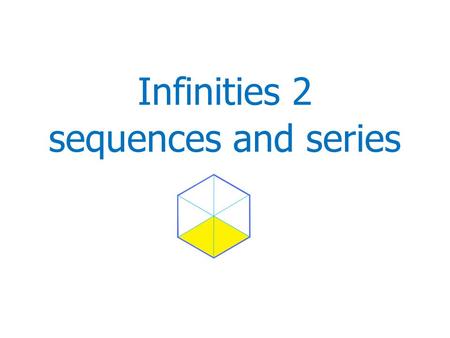Infinities 2 sequences and series. 9:30 - 11:00 Geometric Sequences 11:30 - 13:00 Sequences, Infinity and ICT 14:00 - 15:30 Quadratic Sequences.