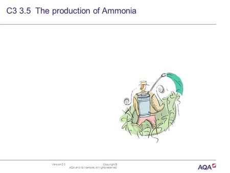 Version 2.0 Copyright © AQA and its licensors. All rights reserved. C3 3.5 The production of Ammonia.
