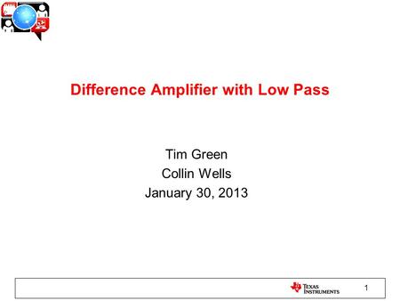 Difference Amplifier with Low Pass
