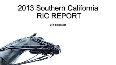 2013 Southern California RIC REPORT Erin Boddaert.