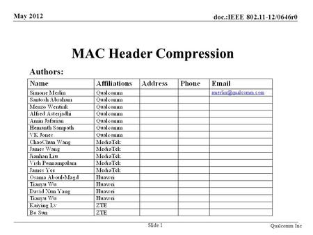 MAC Header Compression