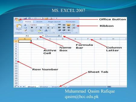 Muhammad Qasim Rafique MS. EXCEL 2007.