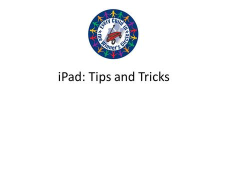 IPad: Tips and Tricks. Overview of the iPad HomeVolume and Mute/Lock CameraDock/Speakers Power Button: Press/Hold.