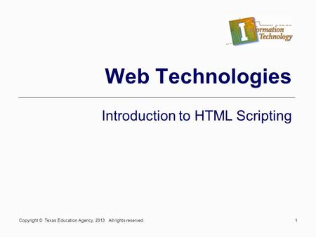 Introduction to HTML Scripting