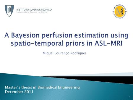 Miguel Lourenço Rodrigues Master’s thesis in Biomedical Engineering December 2011 1.