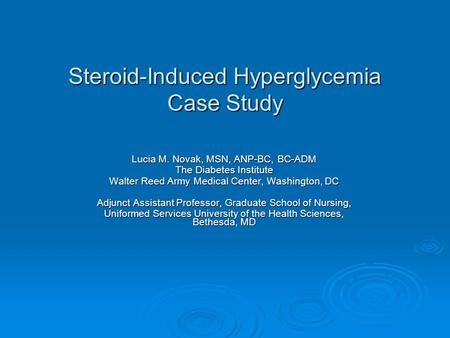 Steroid-Induced Hyperglycemia Case Study